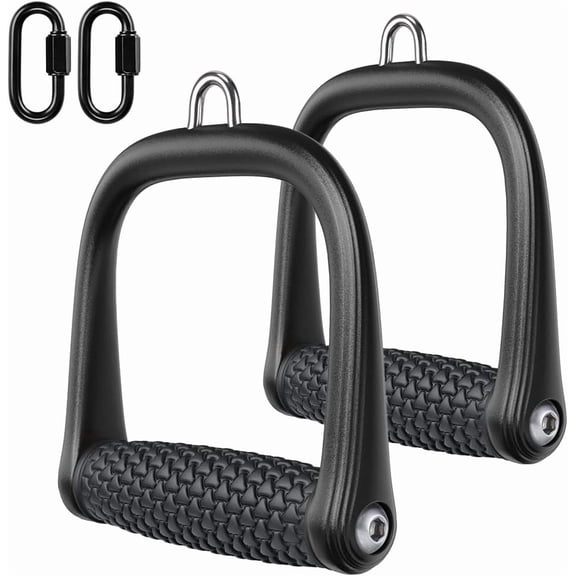 D Handle Cable Attachment, Solid Aluminum Alloy Non-Slip Grip, Gym Cable Machine Accessory for Home & Gym
