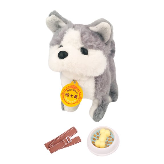 D Husky Dog Plush Toy For Children Walking And Wagging Tail Simulation Electric Pet Puppy With Sounds