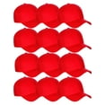 thumbnail image 1 of D&I Basic Baseball Cap Adjustable Closure Curved Visor Hat - 12 Pcs Value Pack - Red, 1 of 7