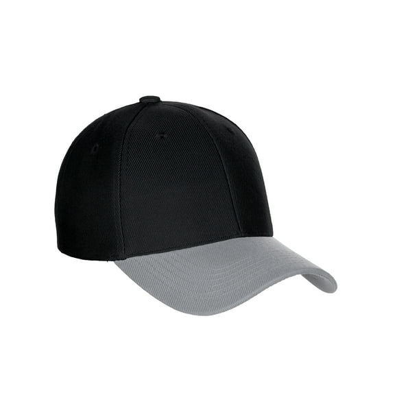 D&I Basic Baseball Cap Adjustable Closure Curved Visor Hat-2 Tone Black/Light Grey