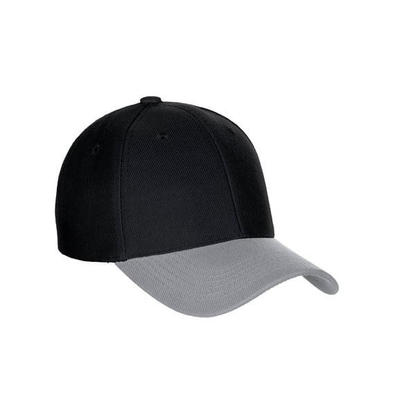 D&I Basic Baseball Cap Adjustable Closure Curved Visor Hat-2 Tone Black/Light Grey