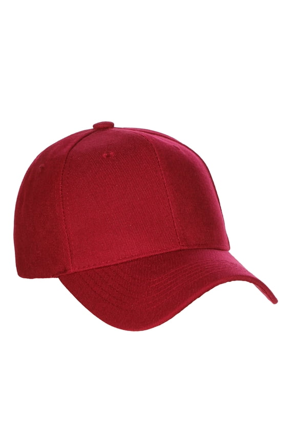 D&I Basic Baseball Cap Adjustable Closure Curved Visor Hat-Burgundy