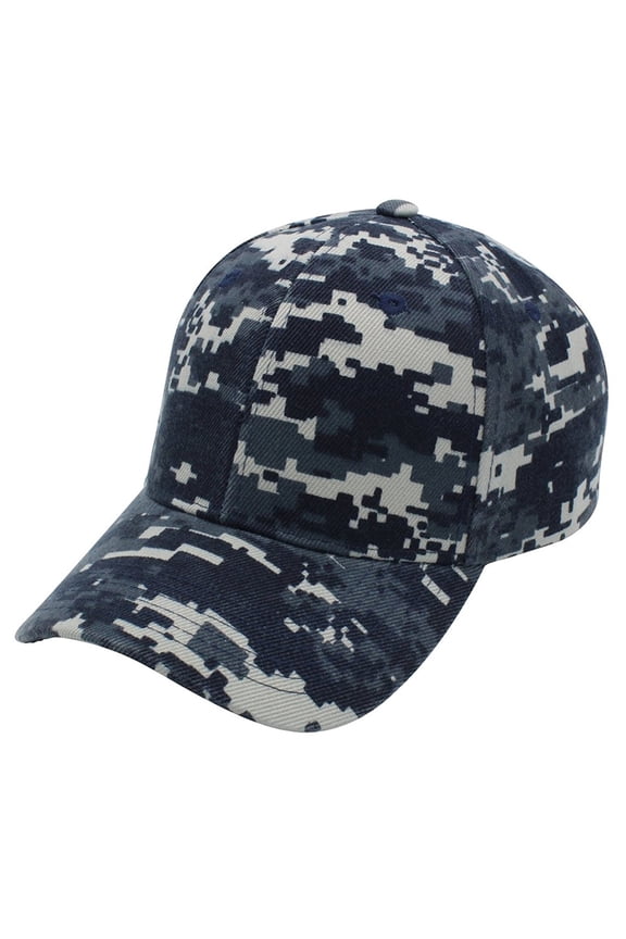 D&I Basic Baseball Cap Adjustable Closure Curved Visor Hat-Navy Camo