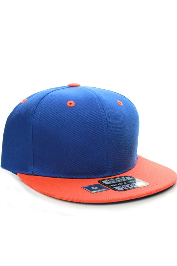 D&I Classic Blank Snapback Flat Bill Visor Hat Cap w Adjustable Adjustable Back