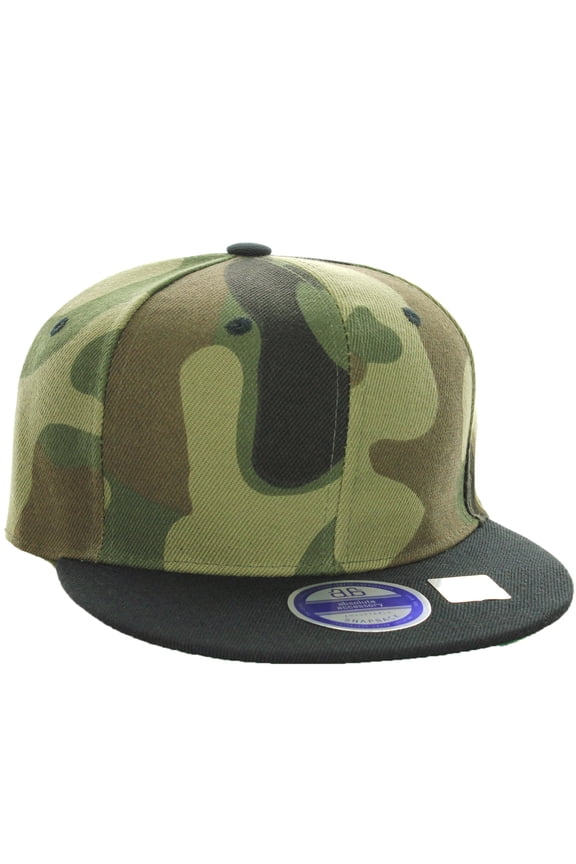 D&I Classic Blank Snapback Flat Bill Visor Hat Cap w Adjustable Adjustable Back