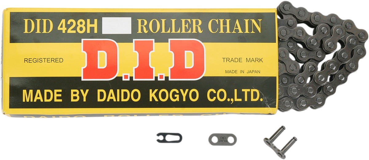 DID 525X130RB Motorcycle Chain - 525 Standard Series, Non O-Ring, 130 Links, Natural Finish
