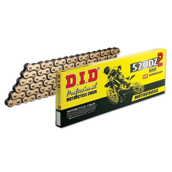 DID (520DZ-120) Gold 120 Link High Performance DZ2 Series Non-O-Ring Chain with Connecting Link