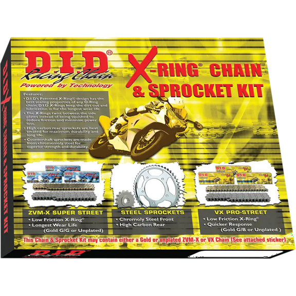 D.I.D (DKK-015G 530VX Gold/Black Chain and 17 Front/42 Rear Tooth Sprocket Kit