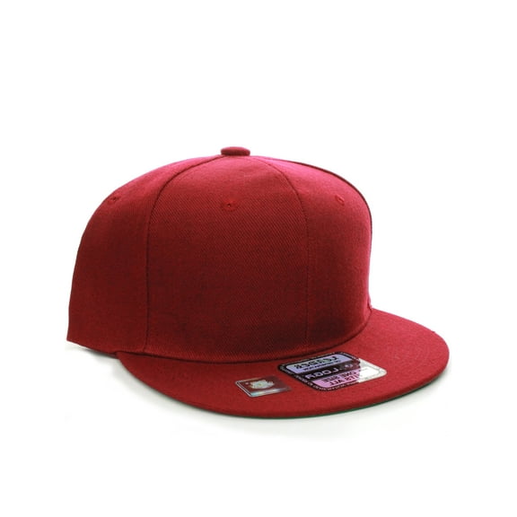 D&I. Plain Adjustable Snapback Hats Caps Flat Bill Visor - Burgundy