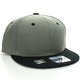 thumbnail image 1 of D&I. Plain Adjustable Snapback Hats Caps Flat Bill Visor - Grey Black, 1 of 3