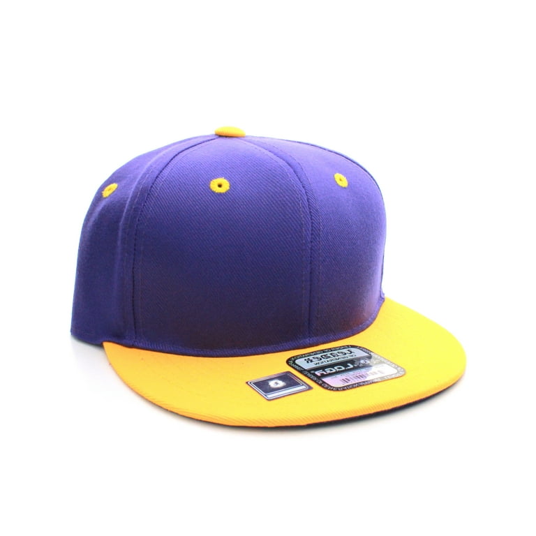 Charles Keasing schuif Algemeen D&I. Plain Adjustable Snapback Hats Caps Flat Bill Visor - Purple Yellow -  Walmart.com