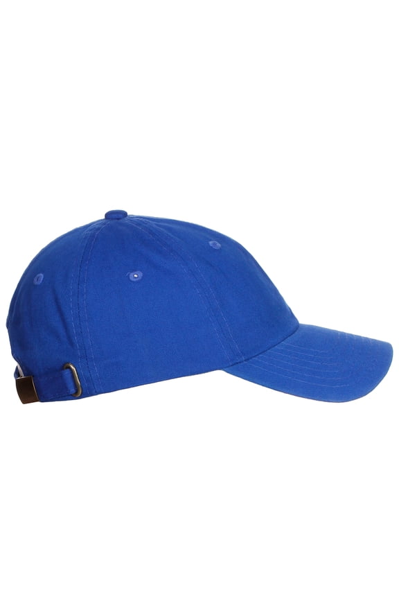 D&I Plain Dad Hat 100% Cotton Unstructured Hat Unisex Adjustable Strap - Royal Blue