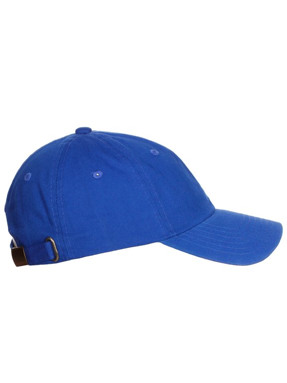 D&I Plain Dad Hat 100% Cotton Unstructured Hat Unisex Adjustable Strap - Royal Blue