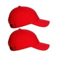 thumbnail image 1 of D&I Plain Dad Hat 100% Cotton Unstructured Hat Unisex Strap Cap - 2Pk - Red Red, 1 of 7