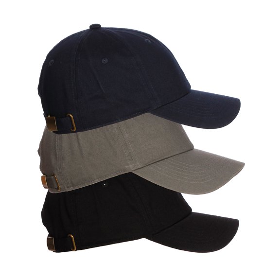 D&I Plain Dad Hat 100% Cotton Unstructured Hat Unisex Strap Cap - Black Gray Navy