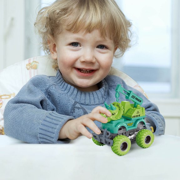 D Inertial Dinosaur Collision Car Toy Deformation Digging Vehicle For Kids D