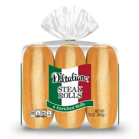 D'Italiano Enriched Steak Rolls, 6 count, 15 Oz
