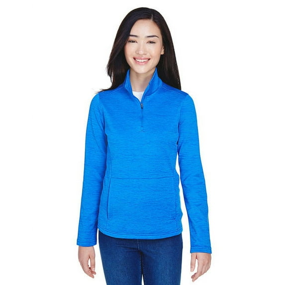 D & Jones Women's Newbury Fleece Quarter-Zip, French Blue HTHR, X-Large
