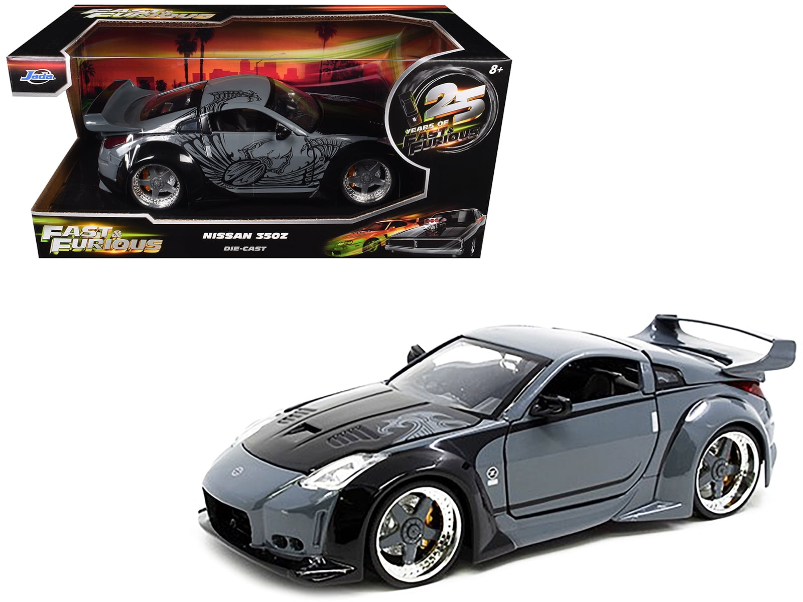 D.K.'s Nissan 350Z Gray and Black with Graphics 