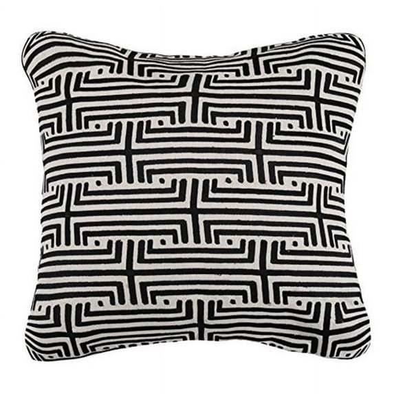 D.L Rhein 24DL664DC20SQ 20 x 20 in. Labyrinth Embroidered Linen Pillow, Graphite