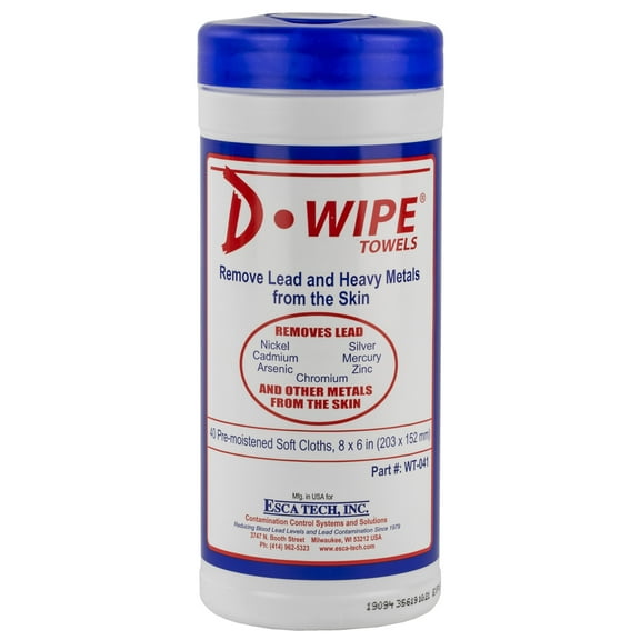 D-Lead Wipes 40 Count Disposable Wipes 12/Pack Pop Up Canister WT-040