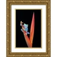 thumbnail image 1 of D Lester, Linda 11x14 Gold Ornate Wood Framed with Double Matting Museum Art Print Titled - Red Eyed Tree Frog on a Tropical Flower, 1 of 4