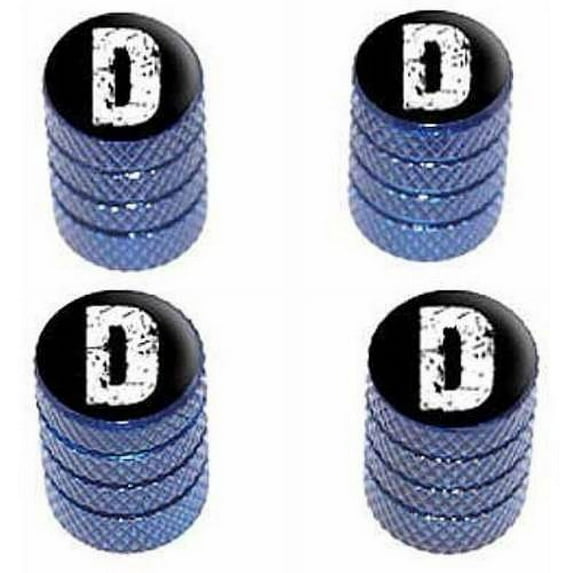 D Letter Distressed Tire Rim Wheel Aluminum Valve Stem Caps, Multiple Colors