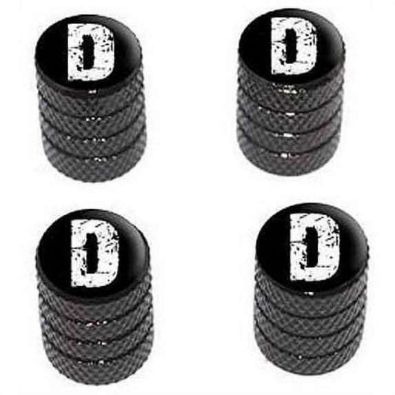 D Letter Distressed Tire Rim Wheel Aluminum Valve Stem Caps, Multiple Colors