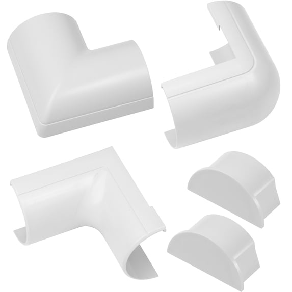 Accessory Multipack, 3 1/4 in L, 2 in W, 1 Channel, PVC, White US/CLOAP5025W
