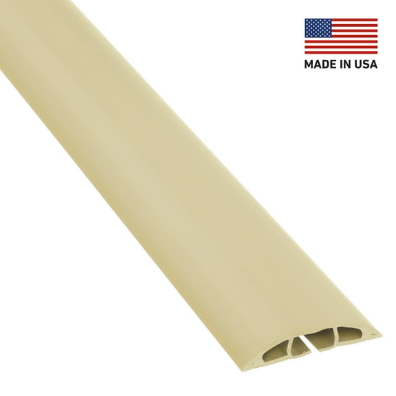 D-Line Beige Floor Cable Protector, 0.63x0.31in Cord Cavity, 6ft Length