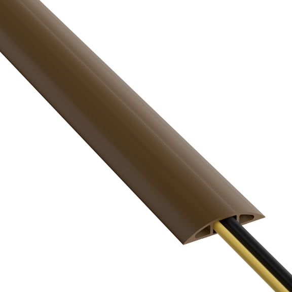D-Line Brown Floor Cable Protector, 0.63x0.31in Cord Cavity, 6ft Length