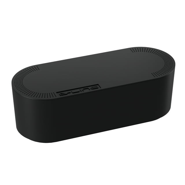 DLine Cable Management Box, Hide Power Strips & Cords Large, Black