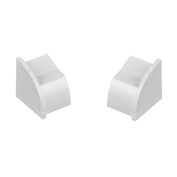 End Cap, 0.875 in H, 0.1 ft L, 0.875 in W, 1 Channel, PVC, White