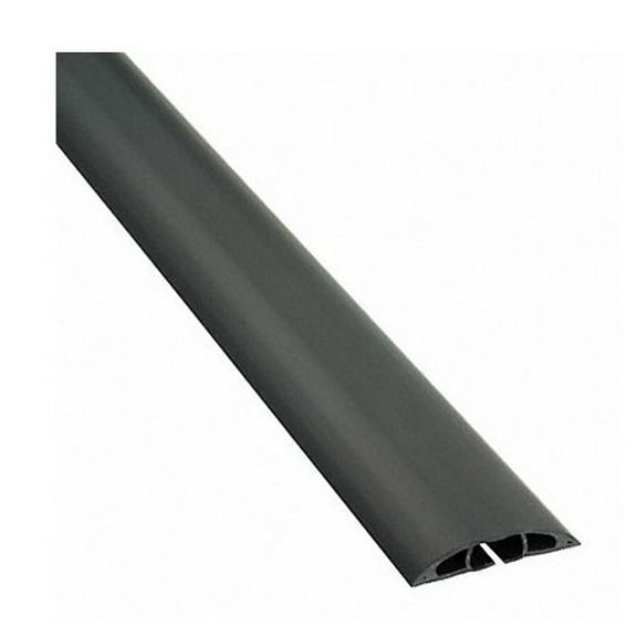 D-Line Cable Protector, 1/2 in H, 6 ft L, 2-3/8 in W, 1 Channel, PVC, Black CC-1