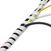 D-Line White Spiral Wrap ، تنظيم الحبال 0.39-1.5in ، طول 8.2 قدم