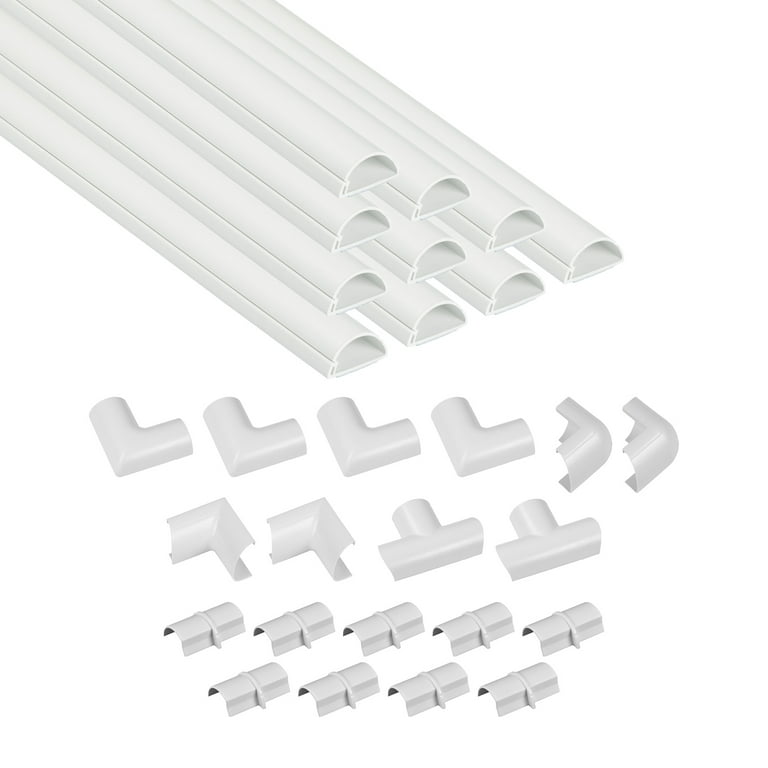 Commercial Electric 5 ft. 1/2 Round Baseboard Cord Channel, White