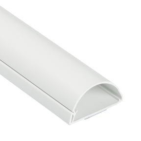 D-Line White Half Round TV Cord Cover, 2x1in, 18in Length