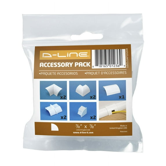 Accessory Multipack, 1 1/2 in L, 3/4 in W, 1 Channel, PVC, White US/CLOAP22QSW