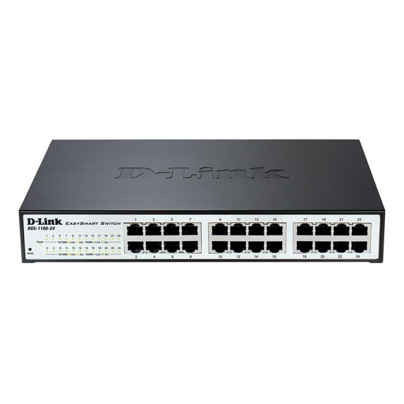 D-Link 24-Port EasySmart Gigabit Ethernet Switch, Desktop/Rack Mountable, Easy Plug-and-Play Installation (DGS-1100-24)