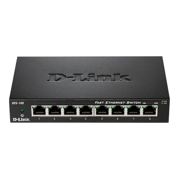 D-Link DES 108 - Switch - 8 x 10/100 - desktop