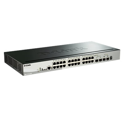 D-Link DGS-1510-28P 28-Port Gigabit Stackable SmartPro PoE Switch including 2 SFP and 2 10GbE SFP+ ports