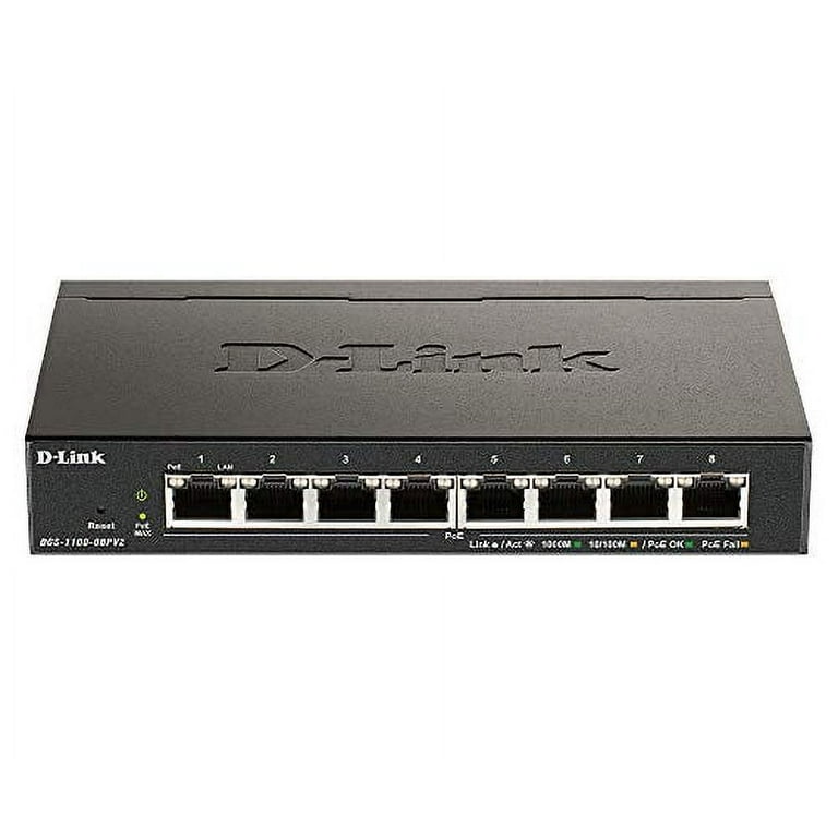 8-Port PoE Switch - Smart Managed Gigabit Switch, Up to 120W Power Supply,  Support Web Management, SFP, VLAN, QoS Controls, Fanless Quiet, Ideal for