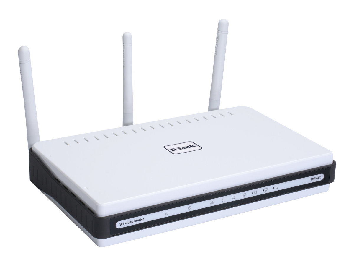 D-Link Xtreme N DIR-655 - - wireless router - 4-port switch - 1GbE - Wi-Fi - 2.4 GHz - image 1 of 5