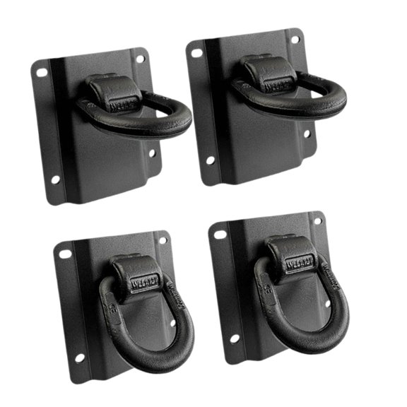 D Loop Pickup Bed Tie Down Mount Kit, 4 Piece Cargo Hold Plates for Truck Bed Sidewall Use and Luggage Stability Daily in Routine Pickup Use