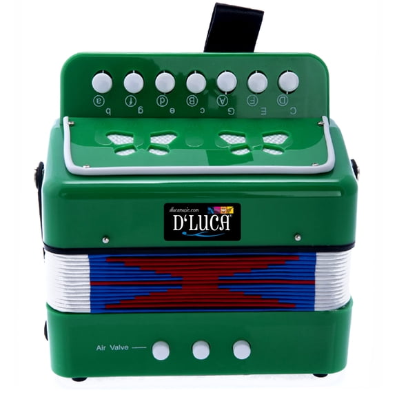 D'Luca Kids Series Button Accordion, Green