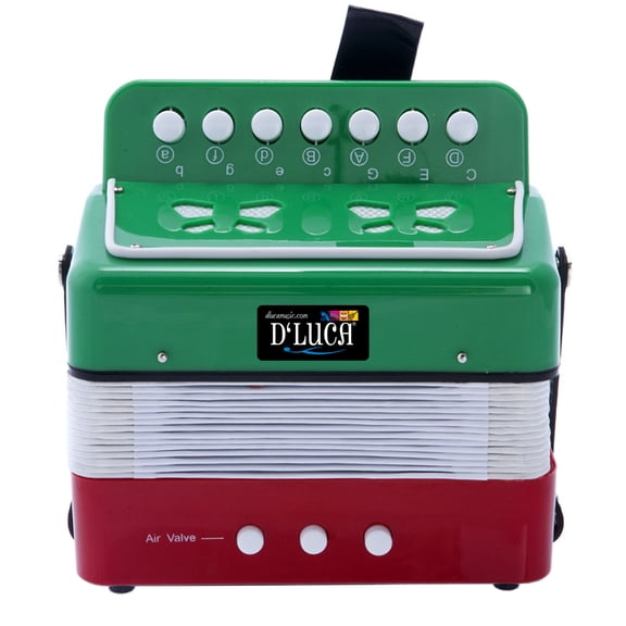 D'Luca Kids Series Button Accordion, Mexican Flag