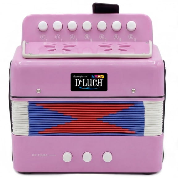 D'Luca Kids Series Button Accordion, Pink