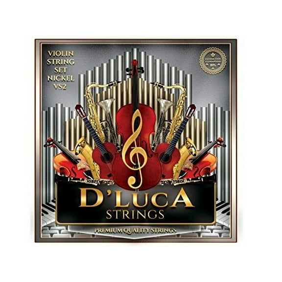 D'Luca Stainless Steel Core Flat Nickel Wound with Ball End Violin String Set 1/2