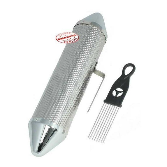 D'Luca Stainless Steel Metal Guiro and Shaker Combo 15 x 4 Inches