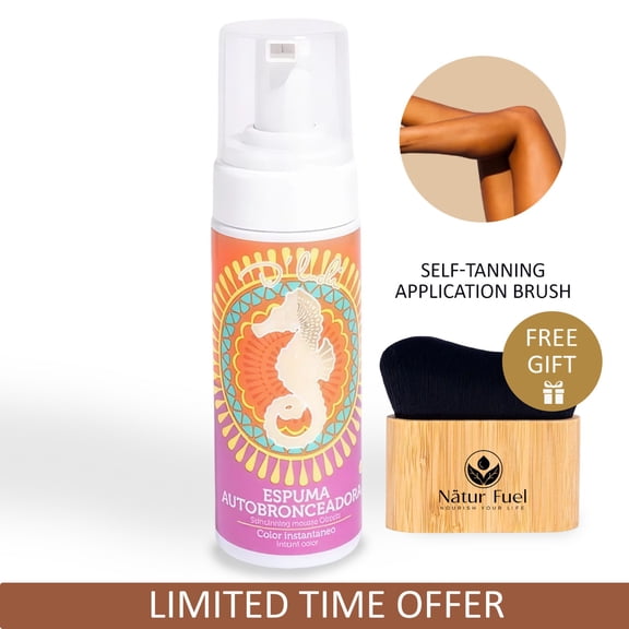 DLuchi Self-Tanning Mousse, Hydrating Sunless Tanner with Aloe Vera & Jojoba, Medium Caramel Glow, 150 ml